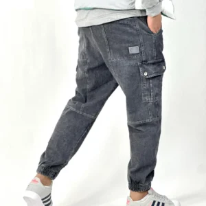 سروال كارجو جينز أسود