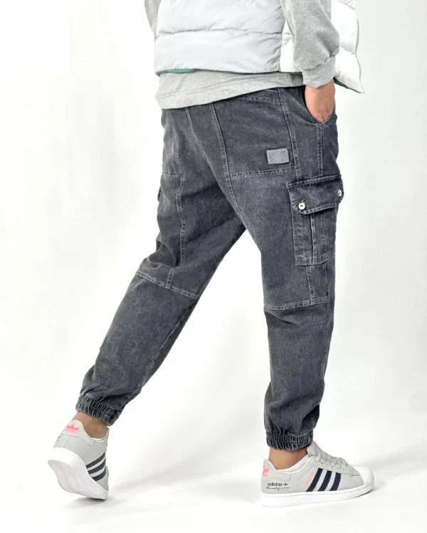 سروال كارجو جينز أسود